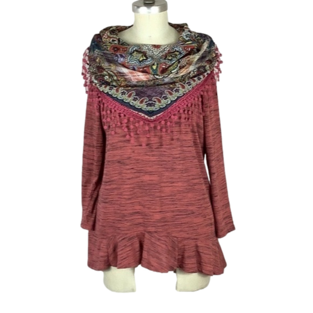 Energy world wear Top w/ removable Scarf